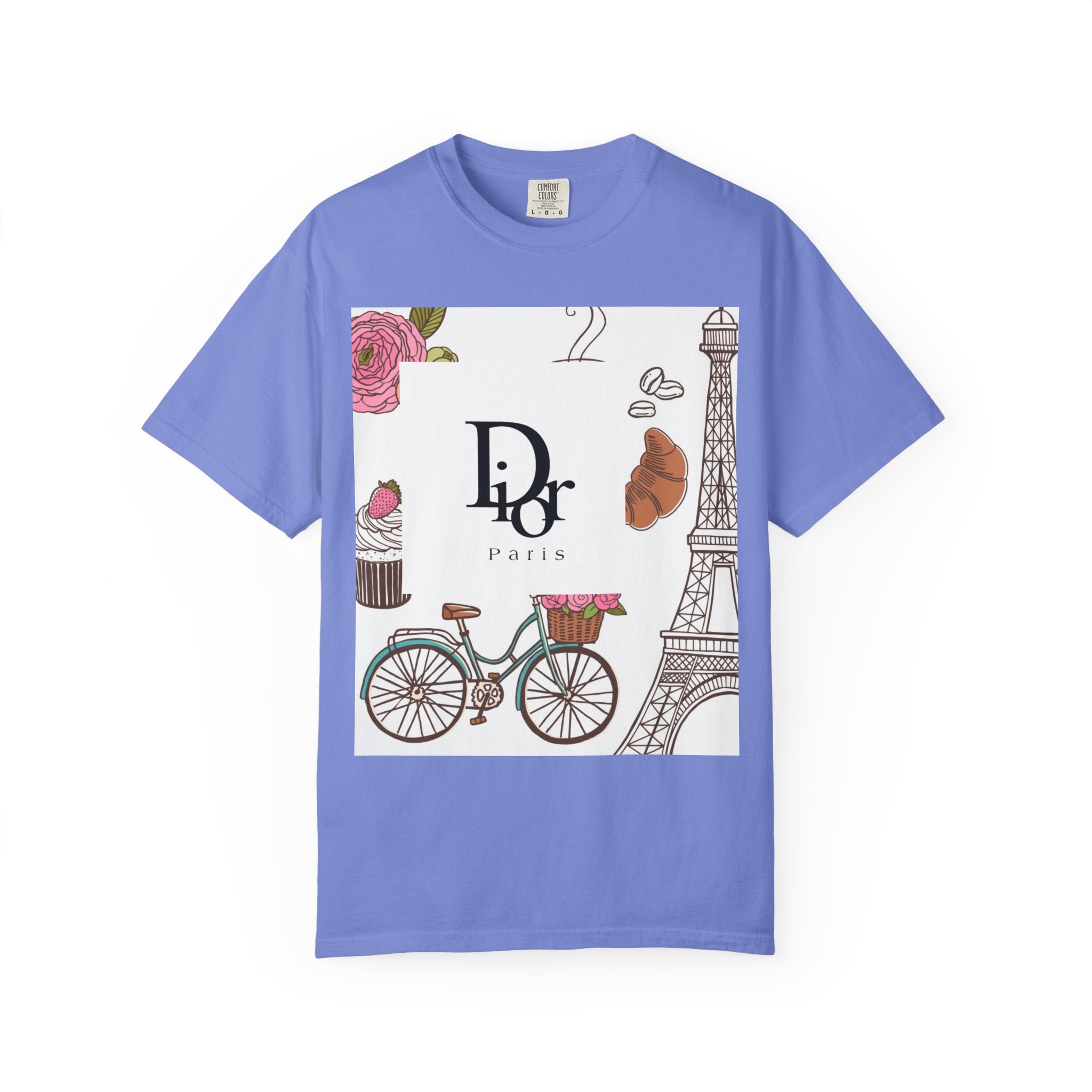 Parisian Chic Garment-Dyed T-Shirt with Bicycle and Eiffel Tower Design, Unisex Tee for Travel Lovers, Perfect Gift for Birthdays, [...]