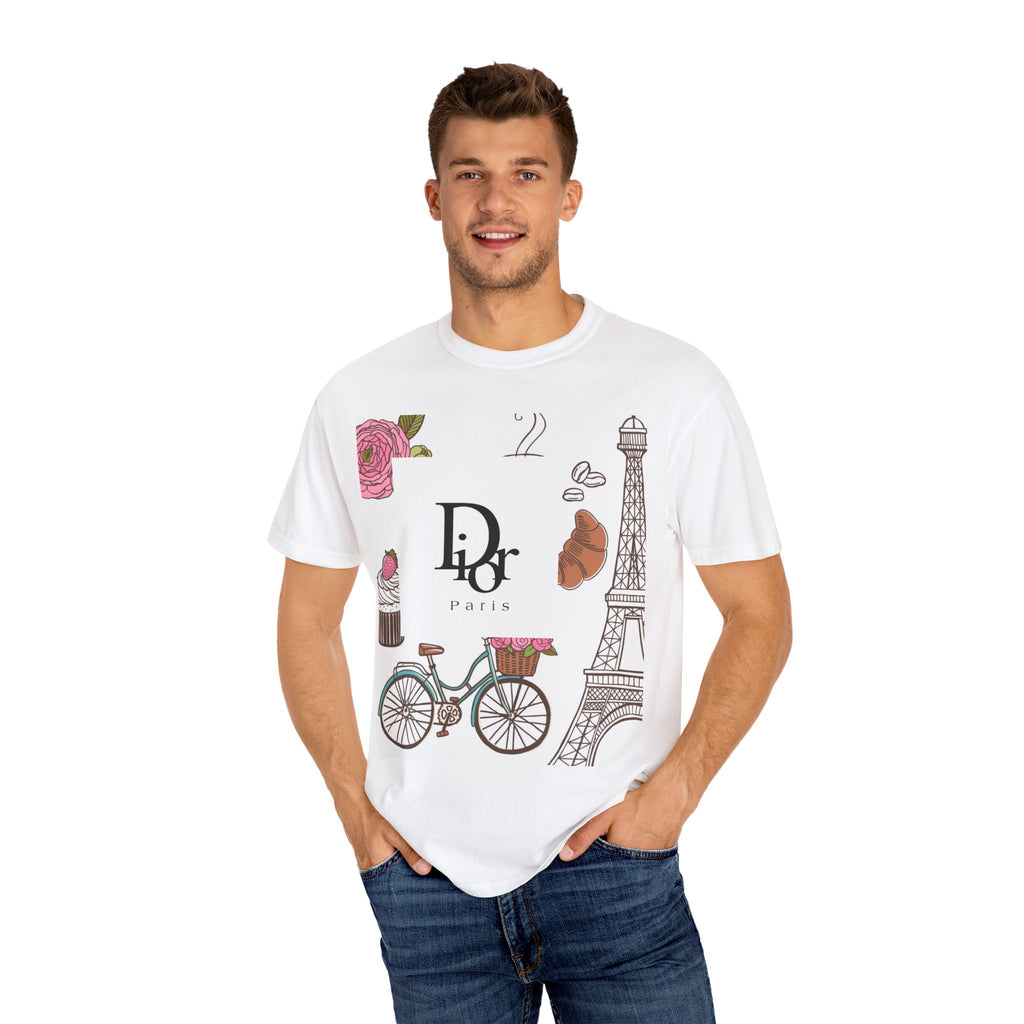 Parisian Chic Garment-Dyed T-Shirt with Bicycle and Eiffel Tower Design, Unisex Tee for Travel Lovers, Perfect Gift for Birthdays, [...]