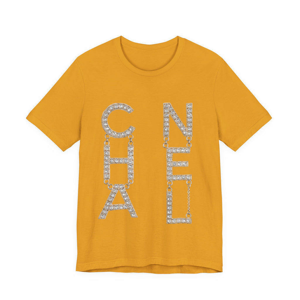 Chic Short Sleeve Tee with Designer-Inspired Text, Trendy Streetwear, Fashion Statement, Gift for Fashion Lovers, Casual Wear, [...]