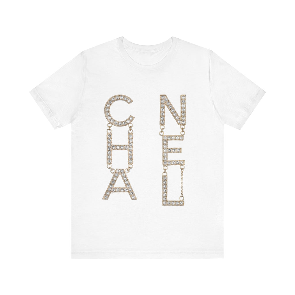 Chic Short Sleeve Tee with Designer-Inspired Text, Trendy Streetwear, Fashion Statement, Gift for Fashion Lovers, Casual Wear, [...]
