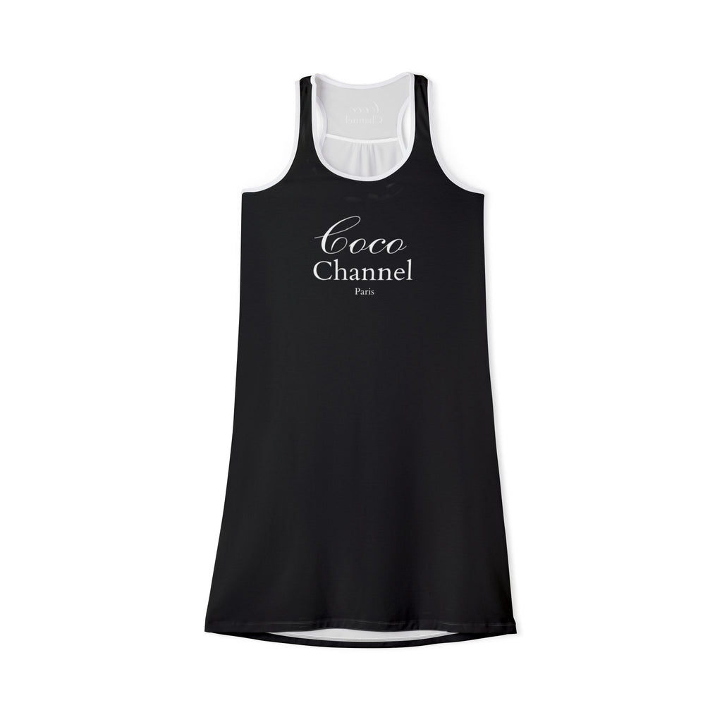 Coco Channel Women's Racerback Dress, Casual Summer Dress, Fashionable Lounge Wear, Beach Cover-Up, Perfect for Day Trips