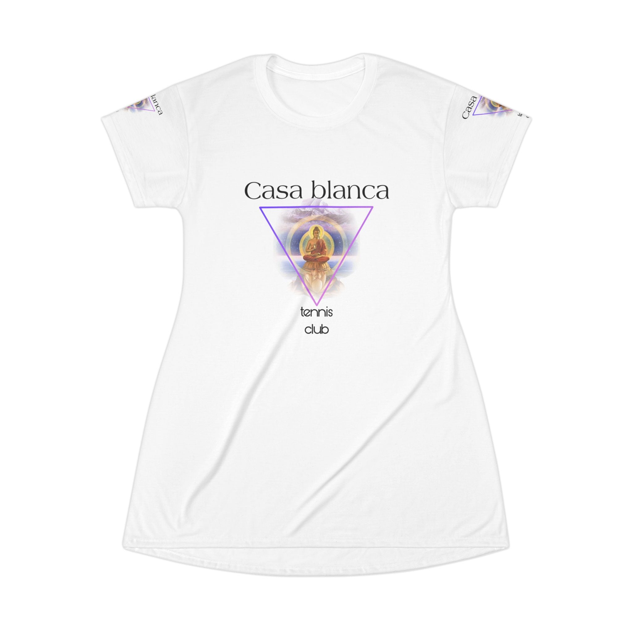 Stylish Casa Blanca T-Shirt Dress, Casual Summer Dress, Bohemian Vibes, Perfect for Parties, Tennis Lovers, Fashion-forward Outfit