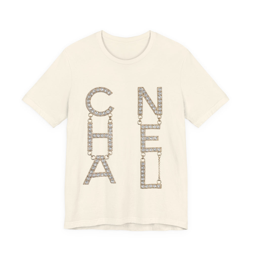 Chic Short Sleeve Tee with Designer-Inspired Text, Trendy Streetwear, Fashion Statement, Gift for Fashion Lovers, Casual Wear, [...]