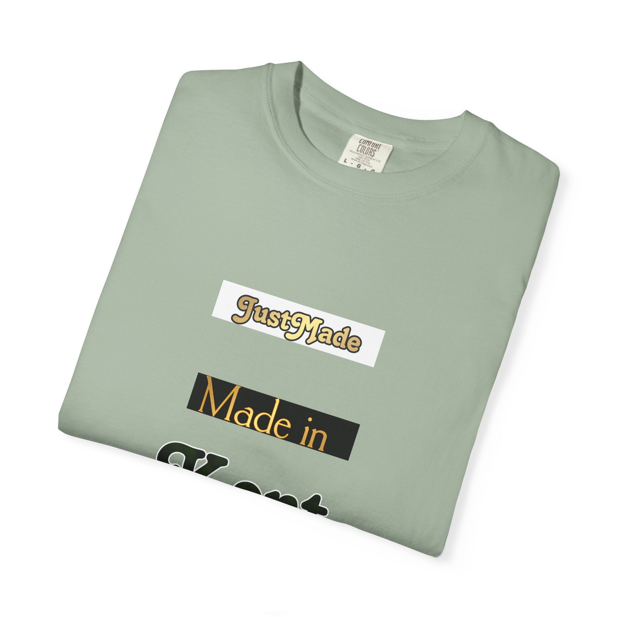 Kent Made Garment-Dyed T-shirt, Unique Gift, Casual Wear, Summer Style, Eco-Friendly Fashion, Handmade in Kent