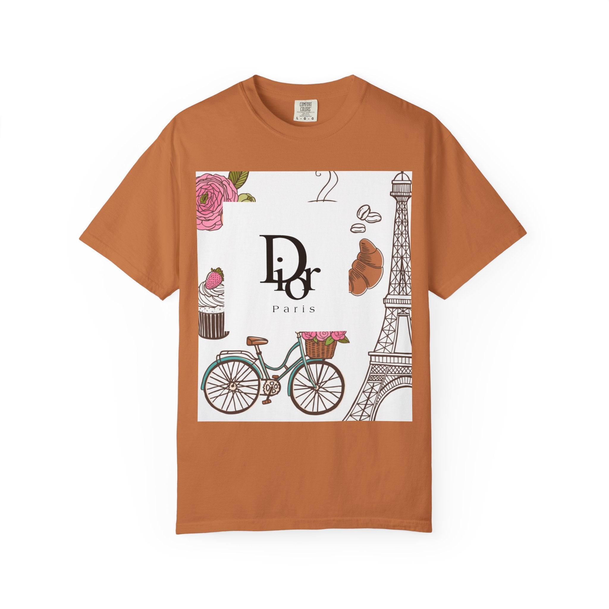 Parisian Chic Garment-Dyed T-Shirt with Bicycle and Eiffel Tower Design, Unisex Tee for Travel Lovers, Perfect Gift for Birthdays, [...]