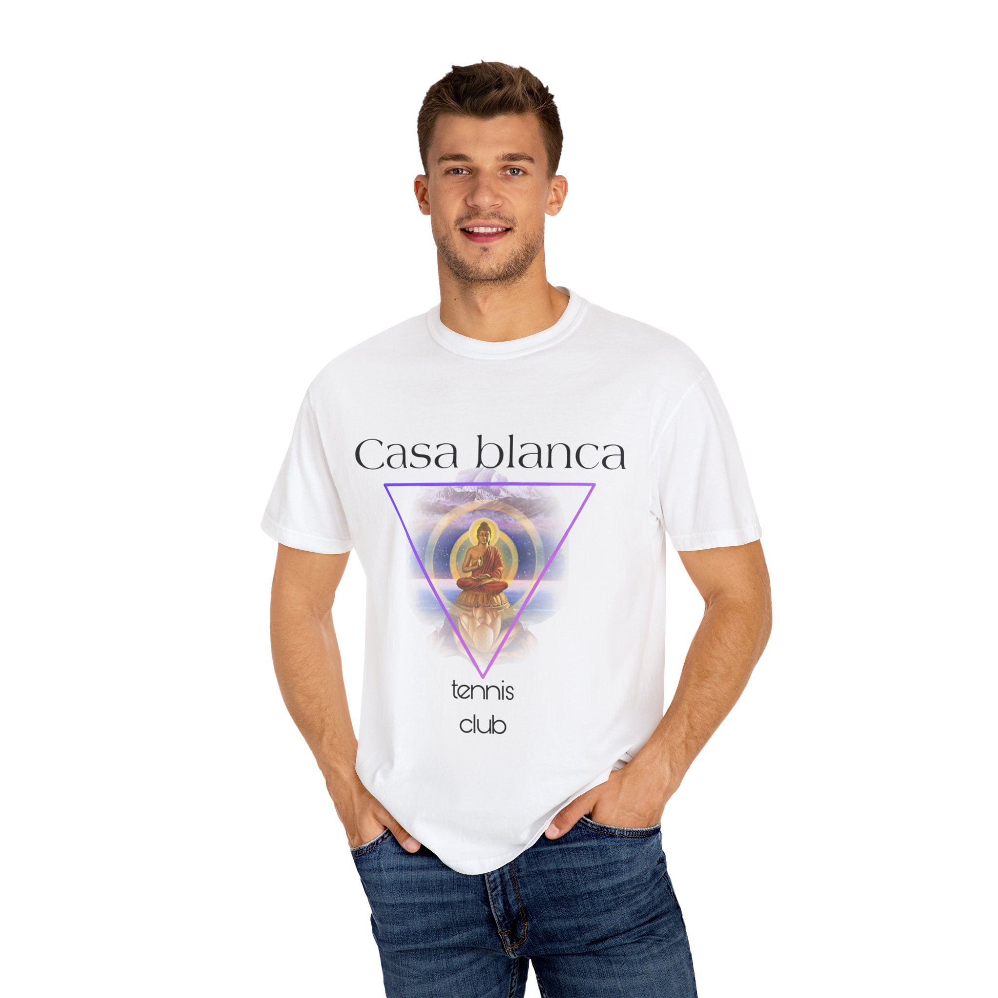 Casa Blanca Tennis Club T-Shirt | Unisex, Garment-Dyed, Casual Wear, Summer Outfit, Tennis Enthusiast Gift, Sporty Style