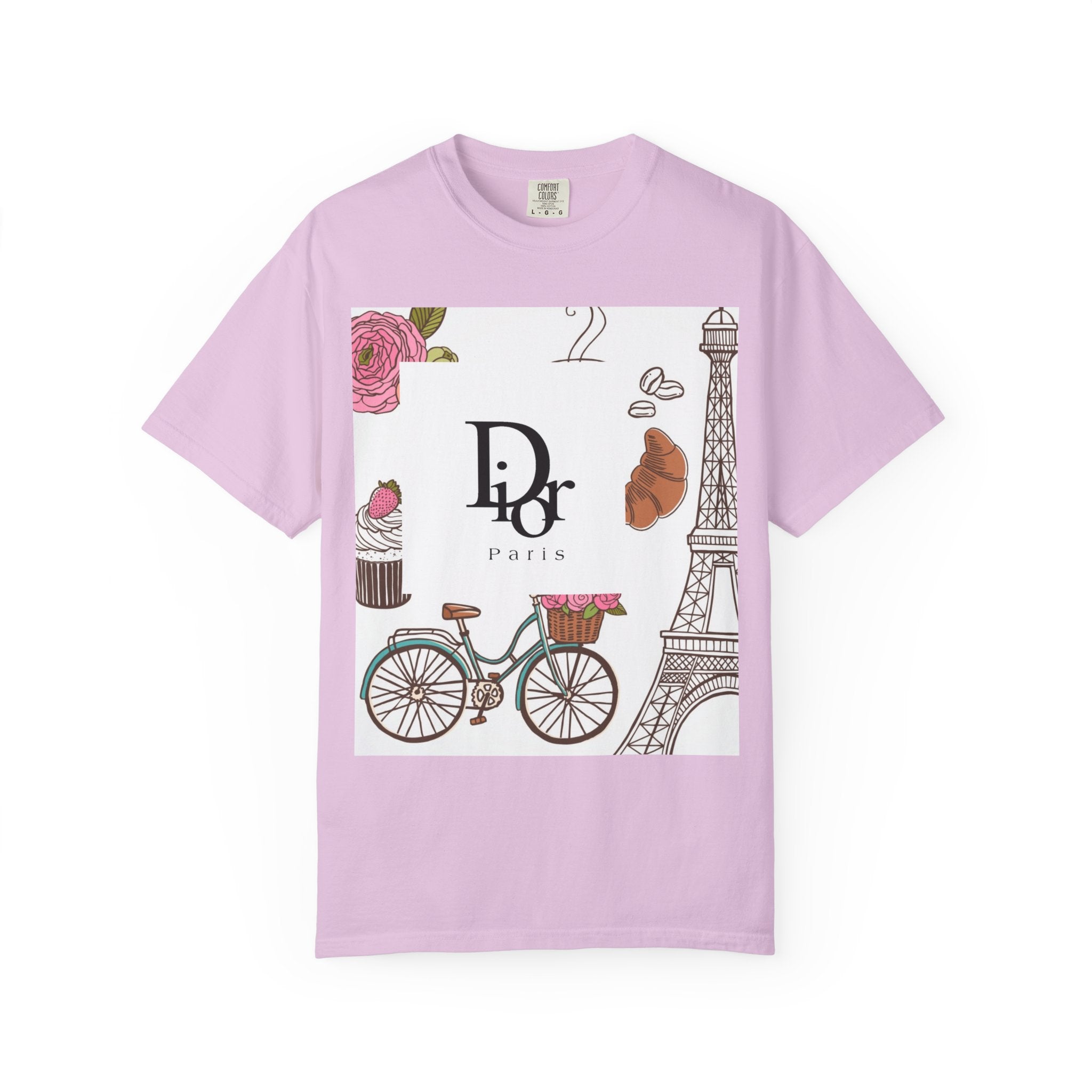 Parisian Chic Garment-Dyed T-Shirt with Bicycle and Eiffel Tower Design, Unisex Tee for Travel Lovers, Perfect Gift for Birthdays, [...]