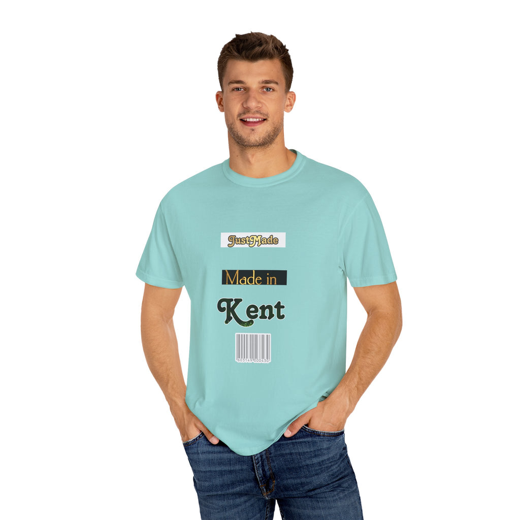 Kent Made Garment-Dyed T-shirt, Unique Gift, Casual Wear, Summer Style, Eco-Friendly Fashion, Handmade in Kent