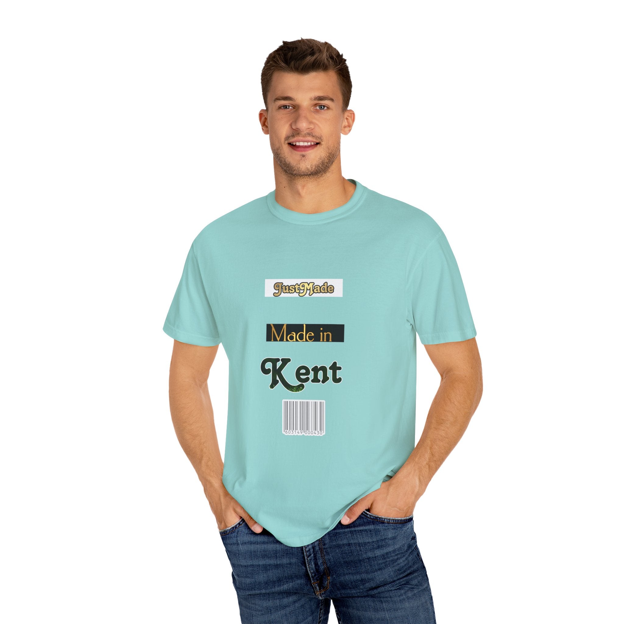 Kent Made Garment-Dyed T-shirt, Unique Gift, Casual Wear, Summer Style, Eco-Friendly Fashion, Handmade in Kent