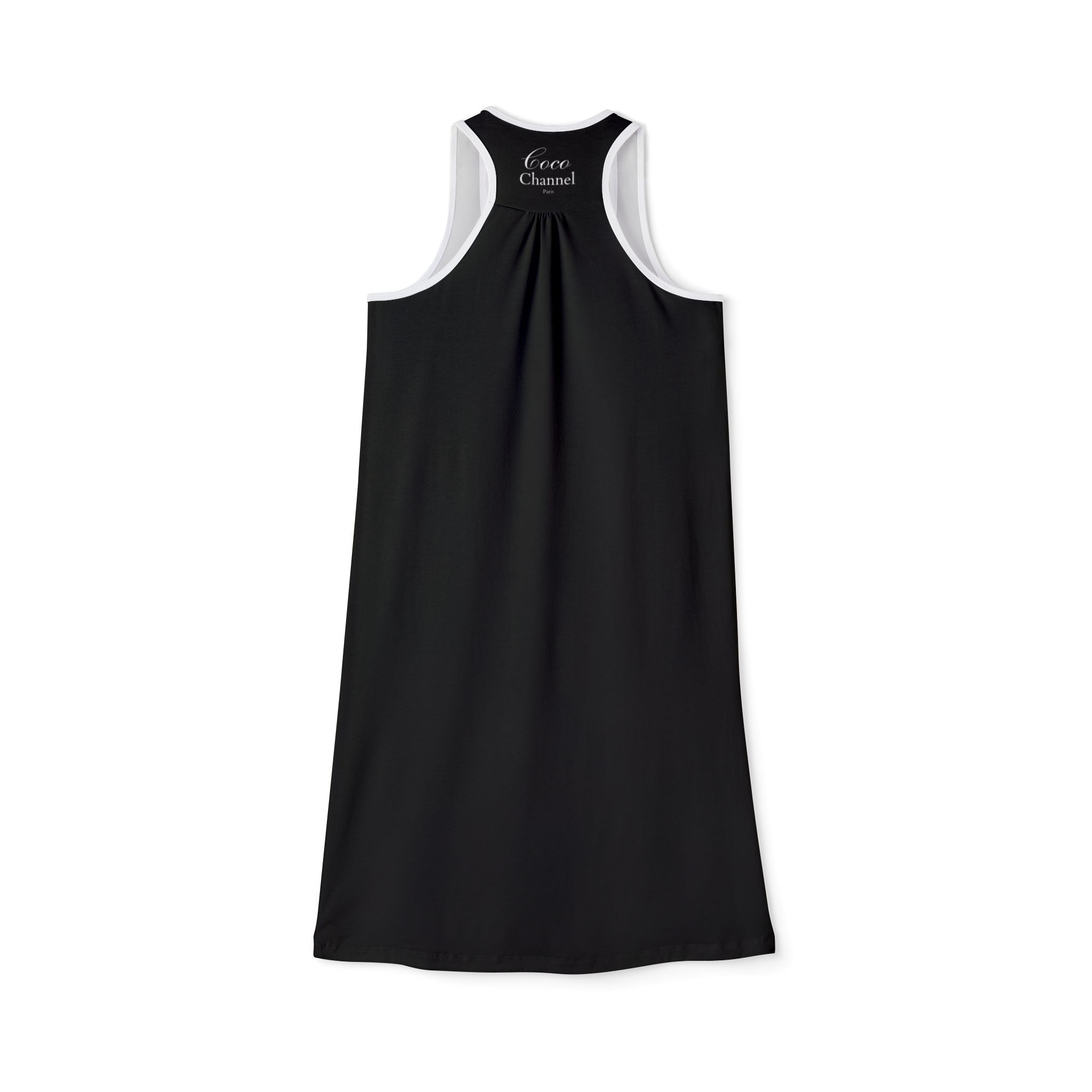 Coco Channel Women's Racerback Dress, Casual Summer Dress, Fashionable Lounge Wear, Beach Cover-Up, Perfect for Day Trips