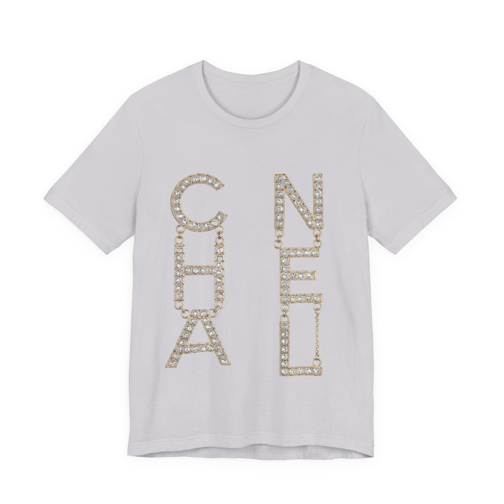Chic Short Sleeve Tee with Designer-Inspired Text, Trendy Streetwear, Fashion Statement, Gift for Fashion Lovers, Casual Wear, [...]