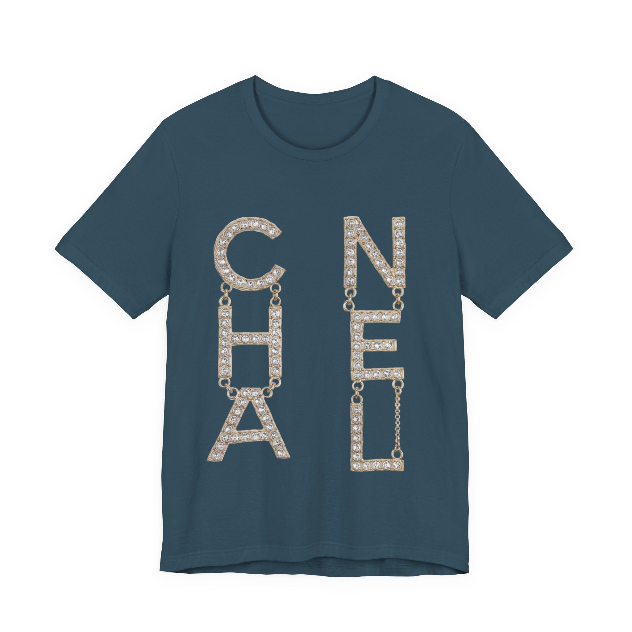 Chic Short Sleeve Tee with Designer-Inspired Text, Trendy Streetwear, Fashion Statement, Gift for Fashion Lovers, Casual Wear, [...]