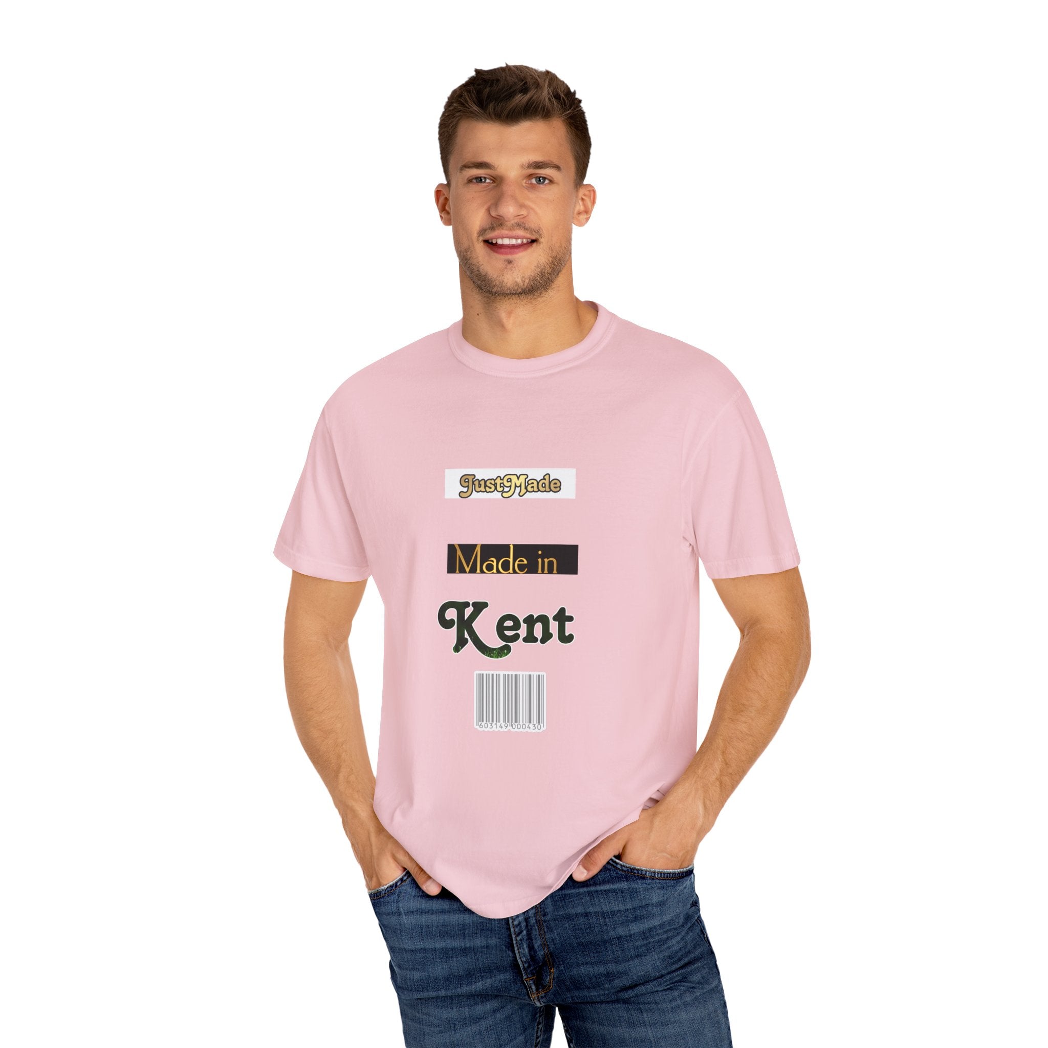 Kent Made Garment-Dyed T-shirt, Unique Gift, Casual Wear, Summer Style, Eco-Friendly Fashion, Handmade in Kent