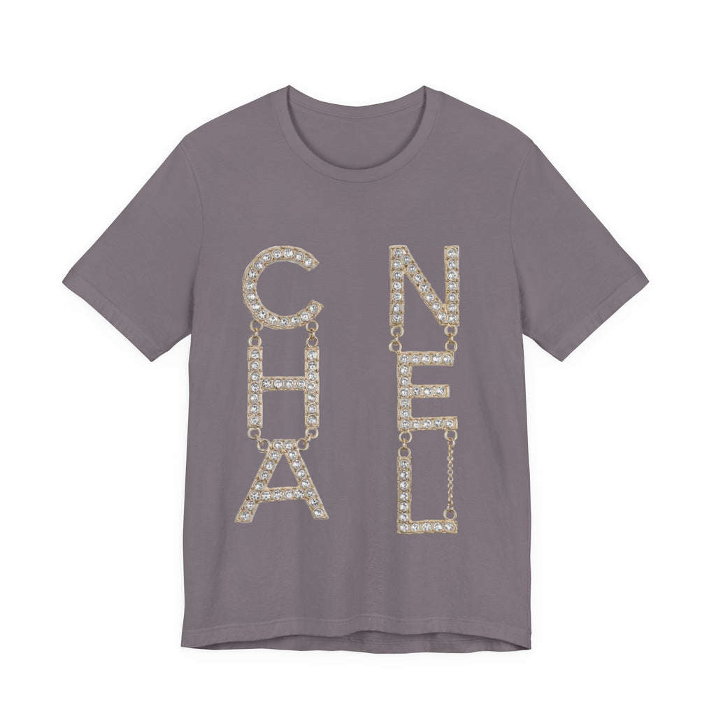Chic Short Sleeve Tee with Designer-Inspired Text, Trendy Streetwear, Fashion Statement, Gift for Fashion Lovers, Casual Wear, [...]