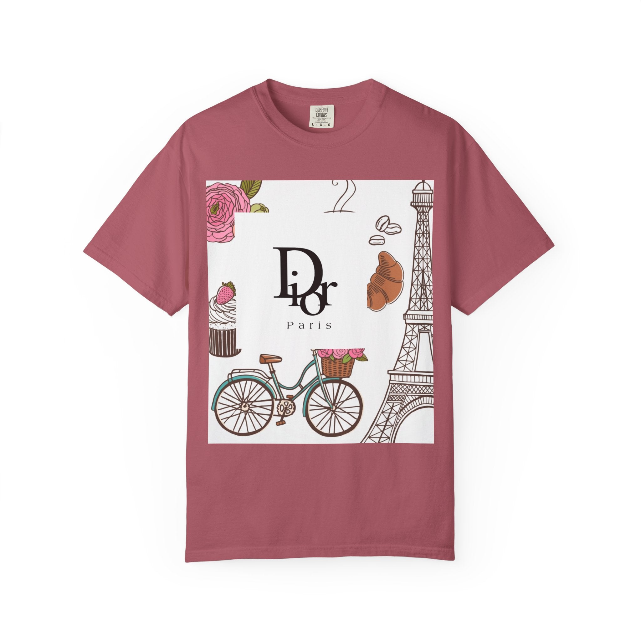 Parisian Chic Garment-Dyed T-Shirt with Bicycle and Eiffel Tower Design, Unisex Tee for Travel Lovers, Perfect Gift for Birthdays, [...]
