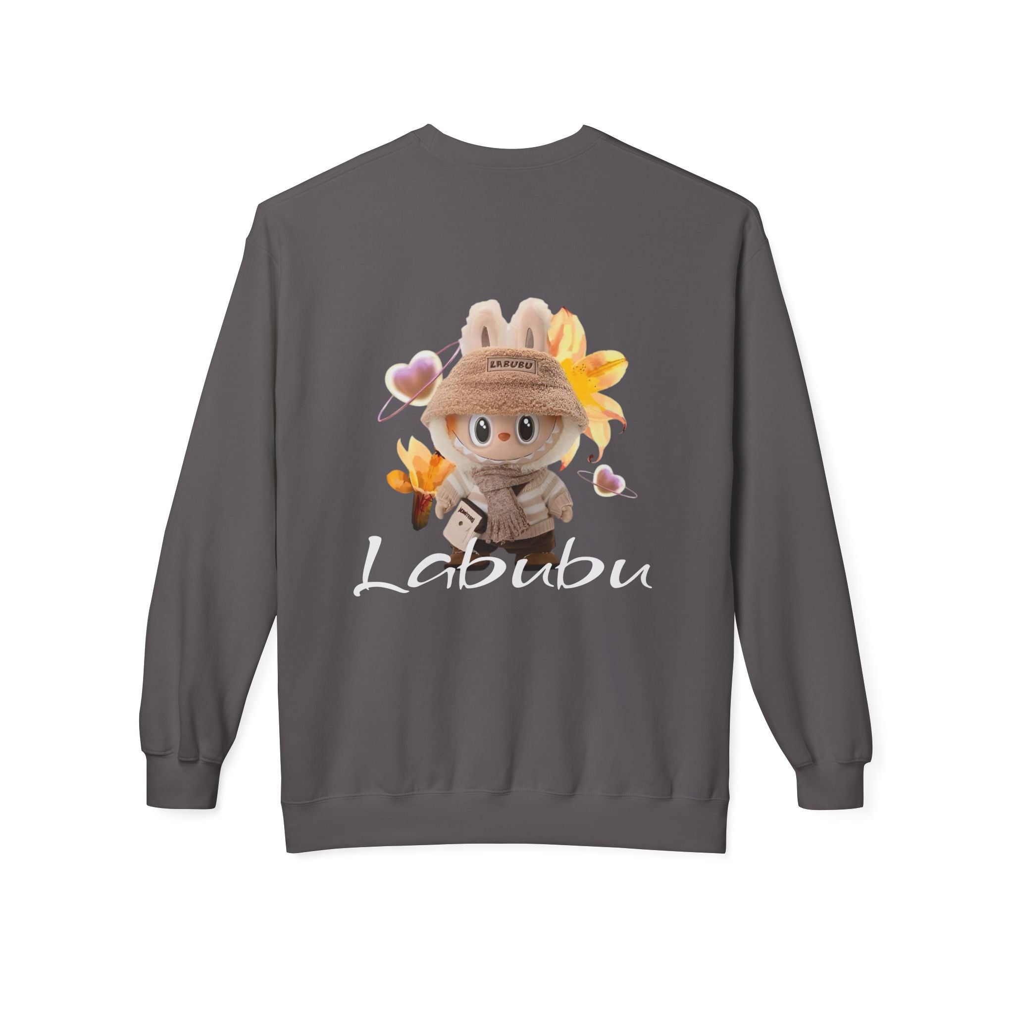 Cute Character Fleece Crewneck Sweatshirt, Spring Sweatshirt, Cute Animal Apparel, Bunny Gift, Cozy Unisex Sweatshirt