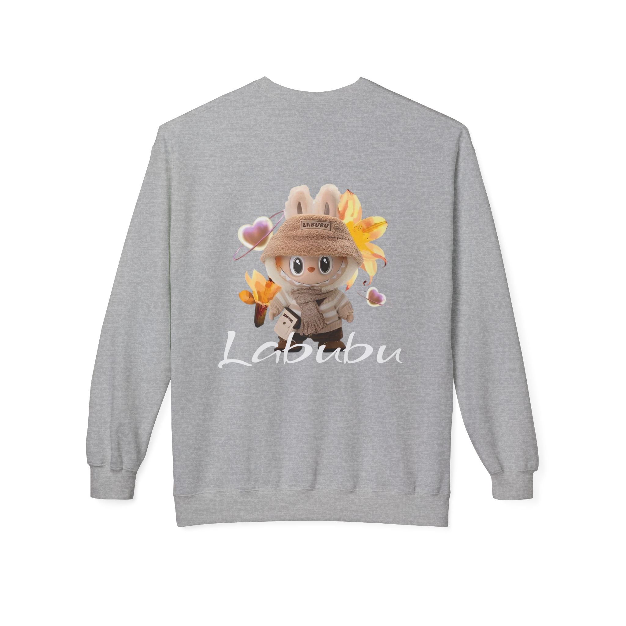Cute Character Fleece Crewneck Sweatshirt, Spring Sweatshirt, Cute Animal Apparel, Bunny Gift, Cozy Unisex Sweatshirt